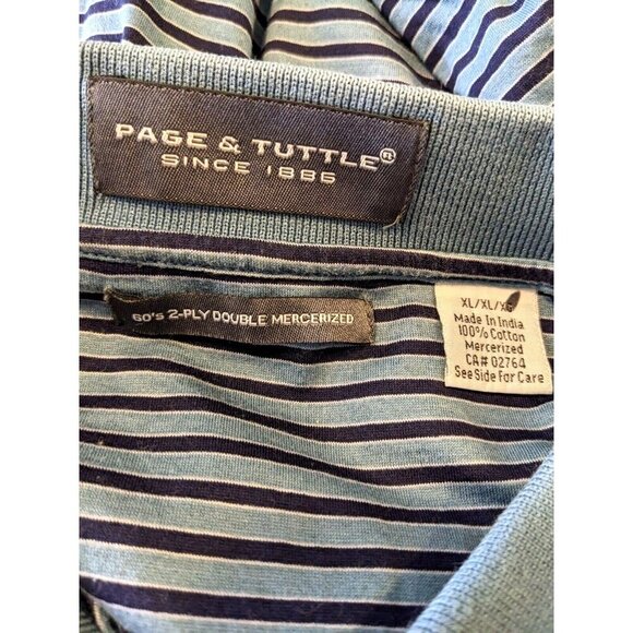 Mens Size XL Striped Golf Polo Blue Striped Mill River PEI Canada - Picture 5 of 5